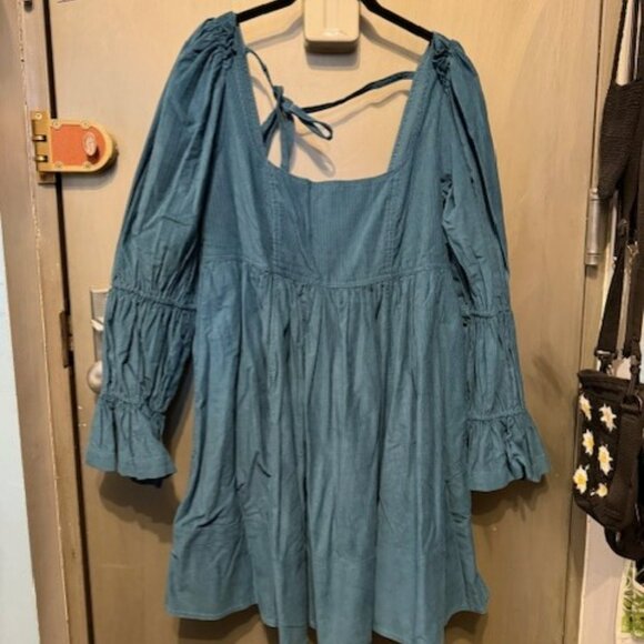 Pilcro Square-Neck Corduroy Babydoll Mini Dress - Picture 5 of 16